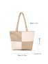 Colorblock Large Capacity Shopper Bag