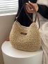 Patch Decor Straw Bag