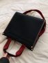 Contrast Binding Shoulder Tote Bag