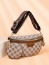 Geometric Pattern Waist Bag With Coin Purse