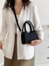 Mini Square Bag Black Minimalist Double Handle For Daily