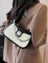 Crocodile Embossed Chain Decor Hobo Bag