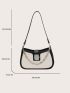 Crocodile Embossed Chain Decor Hobo Bag