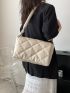 Quilted Detail Flap Square Bag