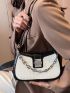 Crocodile Embossed Chain Decor Hobo Bag