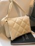 Quilted Detail Flap Square Bag