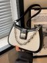 Crocodile Embossed Chain Decor Hobo Bag