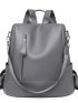 Litchi Embossed Zip Front Classic Backpack