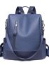 Litchi Embossed Zip Front Classic Backpack