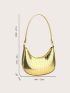 Metallic Crocodile Embossed Hobo Bag