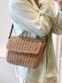 Minimalist Flap Straw Bag