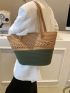 Two Tone Shoulder Tote Bag