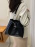 Letter Patch Decor Shoulder Tote Bag Fashion Style