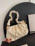 Faux Pearl Decor Ruched Bag