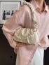 Faux Pearl Decor Ruched Bag