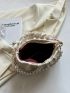 Faux Pearl Decor Ruched Bag