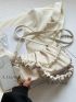 Faux Pearl Decor Ruched Bag