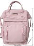 Letter Patch Zip Front Backpack