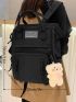 Letter Patch Pocket Front Backpack