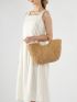 Minimalist Ring Strap Straw Bag Large Capacity Top Handle Bag For Vacation