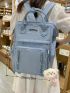 Letter Patch Pocket Front Backpack