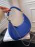 Metal Decor Chain Strap Hobo Bag