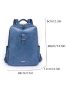 Blue Classic Backpack Metal Decor Fashion Backpack