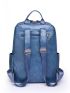 Blue Classic Backpack Metal Decor Fashion Backpack