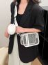 Clear Contrast Binding Square Bag With Coin Purse