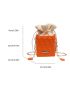 Mini Neon Orange Quilted Drawstring Design Chain Box Bag