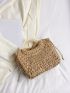 Drawstring Design Straw Bag Small For Vacation