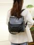 Studded Decor Pocket Front Backpack