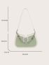 Elegant Small Hobo Bag Crocodile Embossed Chain Decor For Daily PU