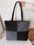 Two Tone Shoulder Tote Bag