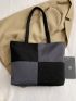 Two Tone Shoulder Tote Bag