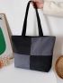 Two Tone Shoulder Tote Bag