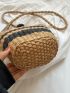 Mini Two Tone Straw Bag