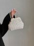 Mini Faux Pearl Decor Chain Evening Bag, Clear Bag, Perfect Bride Purse For Wedding, Prom & Party Events