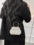 Mini Faux Pearl Decor Chain Evening Bag, Clear Bag, Perfect Bride Purse For Wedding, Prom & Party Events