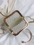 Mini Faux Pearl Decor Chain Evening Bag, Clear Bag, Perfect Bride Purse For Wedding, Prom & Party Events