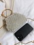 Mini Faux Pearl Decor Chain Evening Bag, Clear Bag, Perfect Bride Purse For Wedding, Prom & Party Events