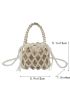 Mini Faux Pearl Beaded Satchel Bag