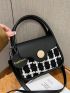 Mini Plaid Pattern Satchel Bag Flap Square Bag