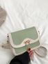 Mini Two Tone Flap Square Bag