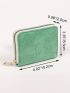 Graphic Card Holder Fashionable Green With Zipper PU For Daily Life