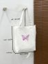 Butterfly Pattern Shopper Bag Preppy Tote Bag