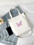 Butterfly Pattern Shopper Bag Preppy Tote Bag