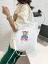 Cartoon Bear Graphic Shopper Bag