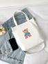 Cartoon Bear Graphic Shopper Bag