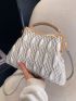 Metallic Quilted Pattern Square Bag